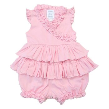 Lemon Loves Layette "Lotus" Romper for Newborn and Baby Girls in Pink