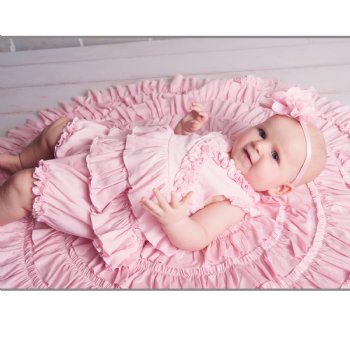 Lemon Loves Layette "Lotus" Romper for Newborn and Baby Girls in Pink