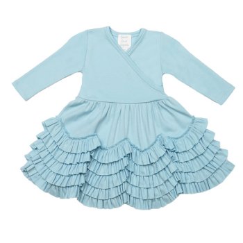 Lemon Loves Layette "Jada" Dress for Newborns and Baby Girls in Cinderella Blue