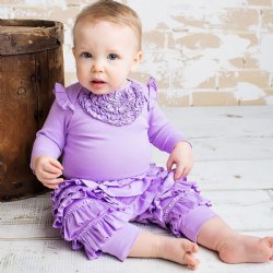 Lemon Loves Layette "Madison" Onesie for Newborn and Baby Girls in Lilac