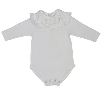 Lemon Loves Layette "Ella" Ruffled Pants for Newborn and Baby Girls in White