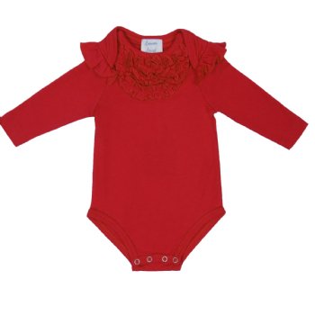 Lemon Loves Layette "Madison" Onesie for Newborn and Baby Girls in True Red