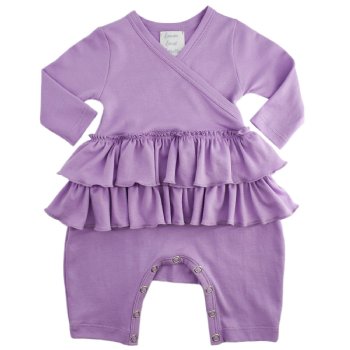Lemon Loves Layette "Mayra" Romper for Newborns and Baby Girls in Sheer Lilac