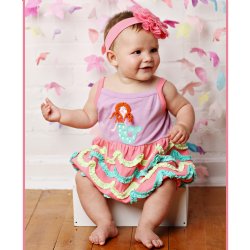 Lemon Loves Layette "Mermaid's Wave" Bubble for Baby Girls 