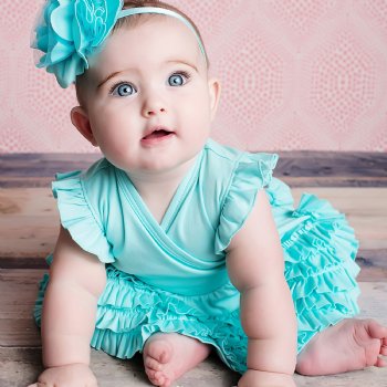 Lemon Loves Layette "Mia" Dress for Baby and Toddlers in Blue Tint