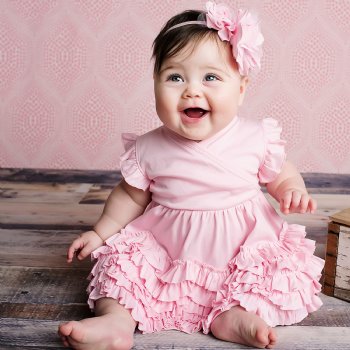 Lemon Loves Layette "Mia" Dress for Baby and Toddlers in Pink