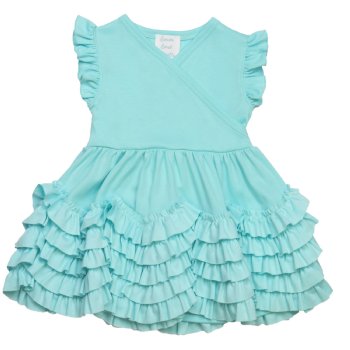 Lemon Loves Layette "Mia" Dress for Baby and Toddlers in Blue Tint