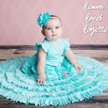 Lemon Loves Layette "Wrap" for Newborn and Baby Girls in Blue Tint