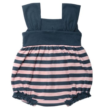 Lemon Loves Layette "Nautical Bow" Bubble Romper for Baby Girls