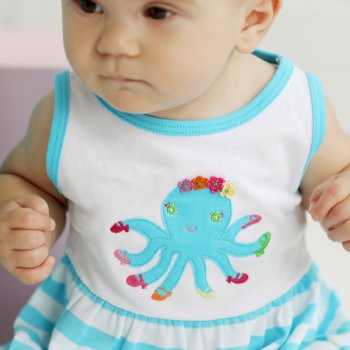 Lemon Loves Layette "Octopus Dance" Bubble for Newborn and Baby Girls