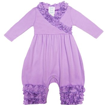 Lemon Loves Layette "Olivia" Romper  for Newborn and Baby Girls in Lilac