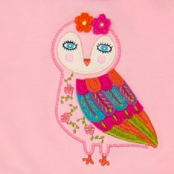 Lemon Loves Layette "Owl Luna" Romper for Baby Girls