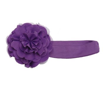 Lemon Loves Layette "Lily Pad" Headband for Baby Girls in Amethyst