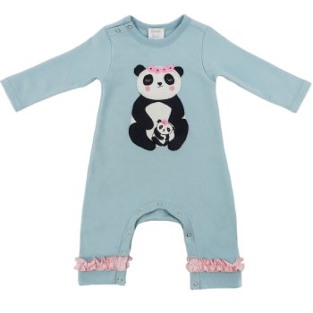 Lemon Loves Layette "Panda" Romper for Newborn and Baby Girls