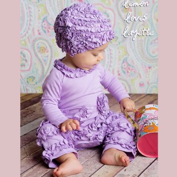 Lemon Loves Layette "Peony" Romper for Baby Girls  in Lilac