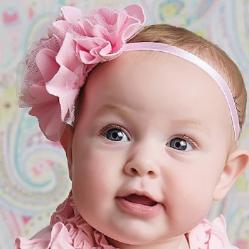 Lemon Loves Layette "Rose" Headband for Baby Girls and Toddlers in Pink