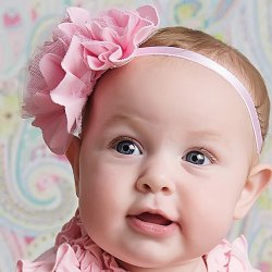 Lemon Loves Layette "Rose" Headband for Baby Girls and Toddlers in Pink