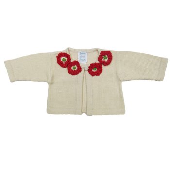 Lemon Loves Layette "Poppy" Sweater for Newborn and Baby Girls in Eggnog Beige