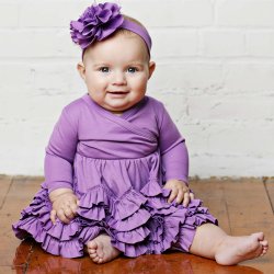 Lemon Loves Layette "Jada" Dress for Baby Girls in Amethyst