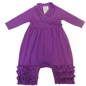 Lemon Loves Layette "Olivia" Romper  for Newborns and Baby Girls in Amethyst