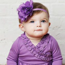 Lemon Loves Layette "Rose" Headband for Baby Girls in Amethyst