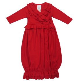 Lemon Loves Layette "Jenna" Gown for Newborn and Baby Girls in True Red