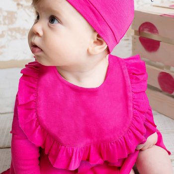 Lemon Loves Layette "Rubie" Bib in Hot Pink