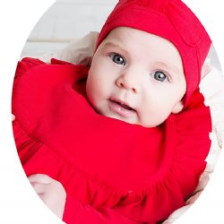 Lemon Loves Layette "Rubie" Bib in True Red