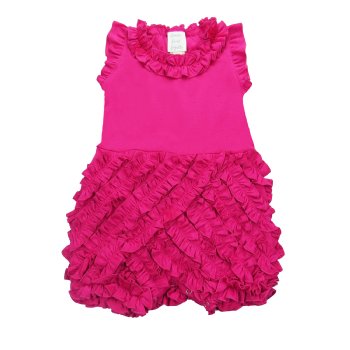 Lemon Loves Layette "Rula" Romper for Newborn and Baby Girls in Hot Pink