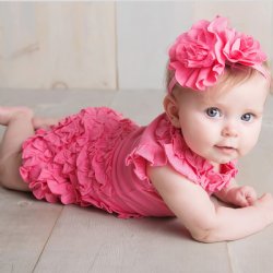 Lemon Loves Layette "Rula" Romper for Newborn and Baby Girls in Pink Lemonade