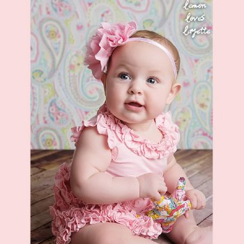 Lemon Loves Layette "Rula" Romper for Baby Girls and Toddlers in Pink