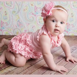 Lemon Loves Layette "Rula" Romper for Baby Girls and Toddlers in Pink