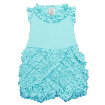 Lemon Loves Layette "Rula" Romper for Baby Girls and Toddlers in Blue Tint