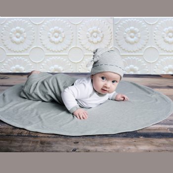 Lemon Loves Layette for Boys "Snuggle Wrap" for Newborn and Baby Boys in Heather Grey