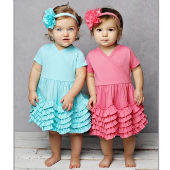 Lemon Loves Layette "Sue" Dress for Baby Girls in Pink Lemonade