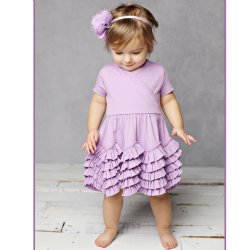 Lemon Loves Layette "Sue" Dress for Baby Girls in Lilac