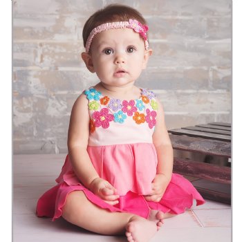 Lemon Loves Layette "Sweet Garden" Bubble Dress for Baby Girls 