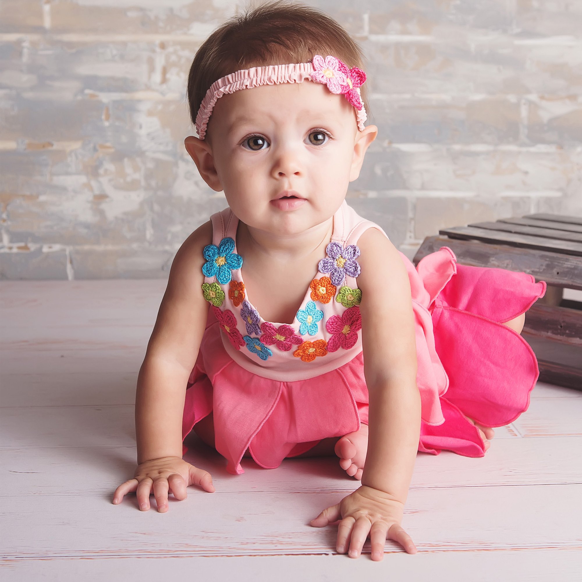 Lemon Loves Layette Sweet Garden Bubble Dress for Baby Girls