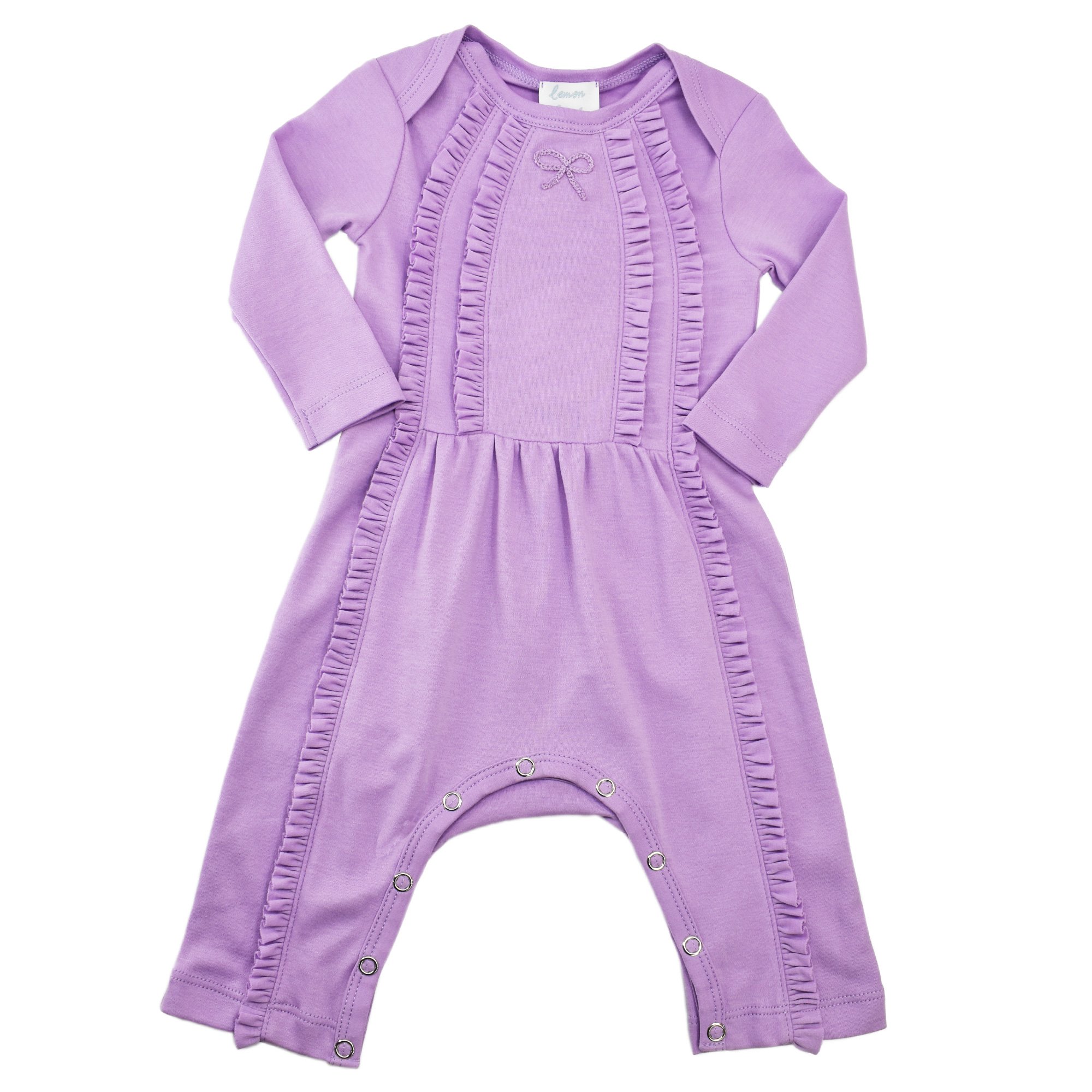 Lemon Loves Layette Victoria Romper for Newborn and Baby Girls in Lilac