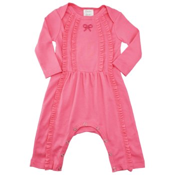 Lemon Loves Layette "Victoria" Romper for Newborn and Baby Girls in Pink Lemonade