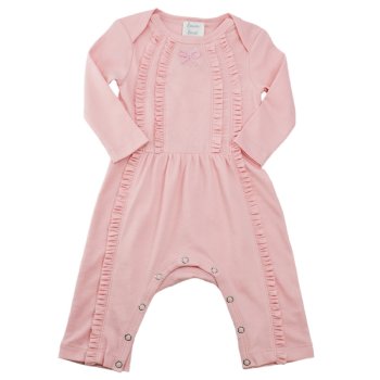 Lemon Loves Layette "Victoria" Romper for Newborn and Baby Girls in Pink