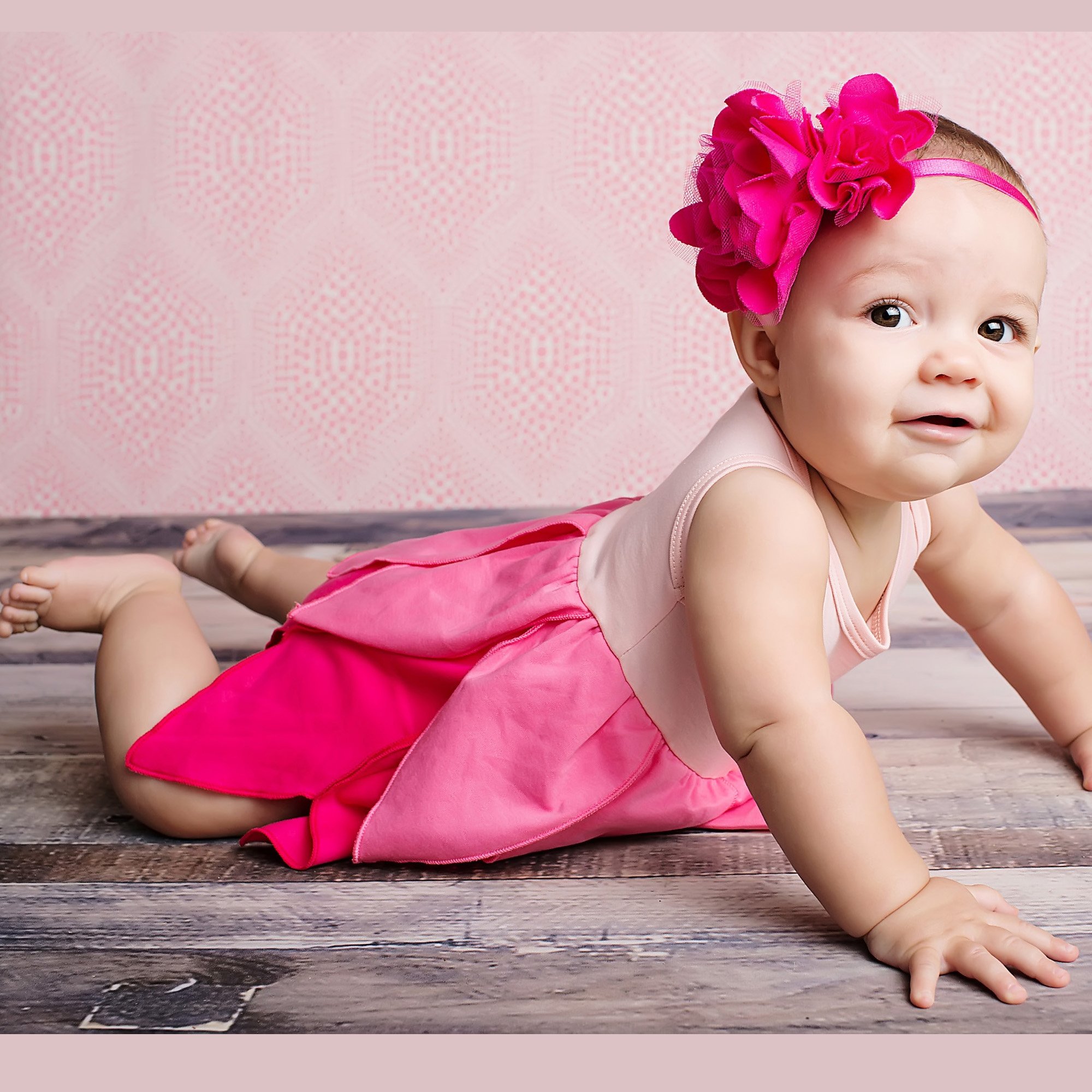 Lemon Loves Layette Pink Baby Dress Water Lily