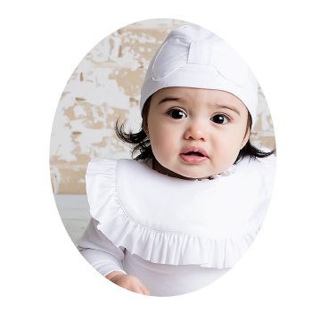 Lemon Loves Layette "Rubie" Bib in White