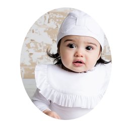 Lemon Loves Layette "Rubie" Bib in White