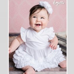 Lemon Loves Layette "Mia" Dress for Baby and Toddlers in White