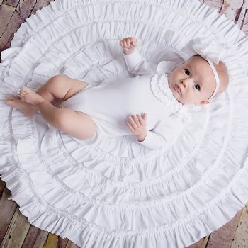 Lemon Loves Layette "Wrap" for Newborn and Baby Girls in White
