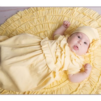 Lemon Loves Layette "Wrap" for Newborn and Baby Girls in Butter Yellow