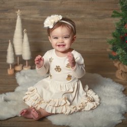 Lemon Loves Layette "Lil Christmas Carols" Baby Dress