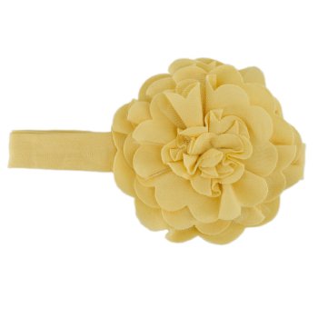 Lemon Loves Layette "Lily Pad" Headband for Baby Girls in Butter Yellow