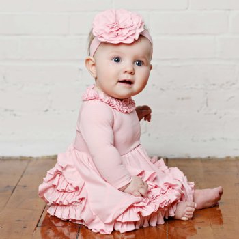 Lemon Loves Layette "Zoe" Dress for Baby Girls in Pink